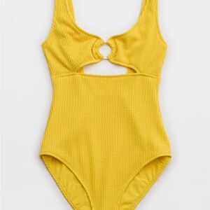 Aerie Yellow One Piece Swimsuit with Sleek Design